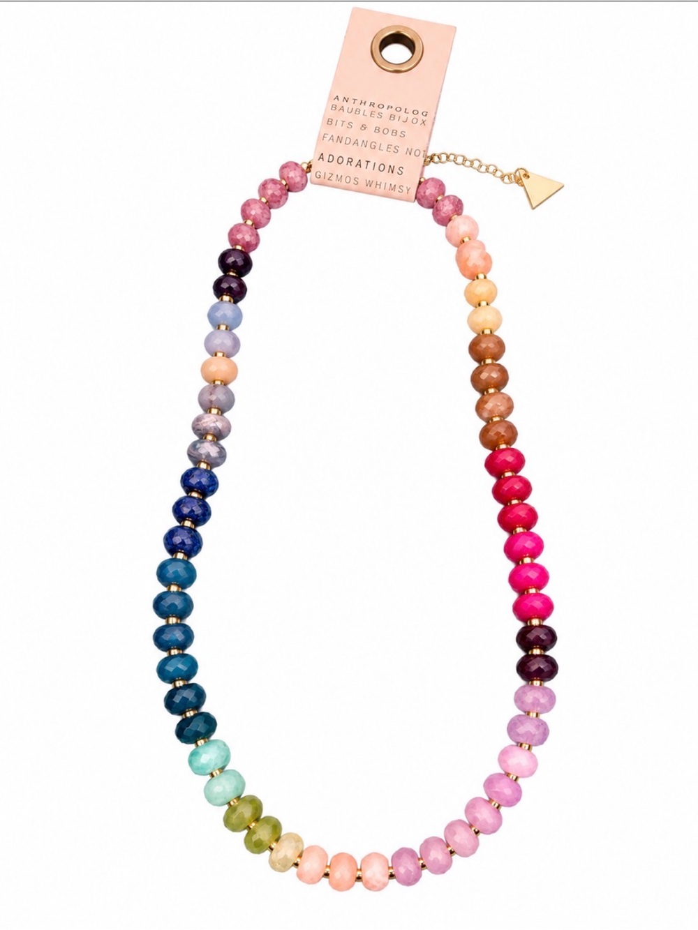 Anthropologie Stone Rainbow Necklace